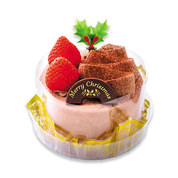 クリスマス苺のミニショートケーキ（チョコ）