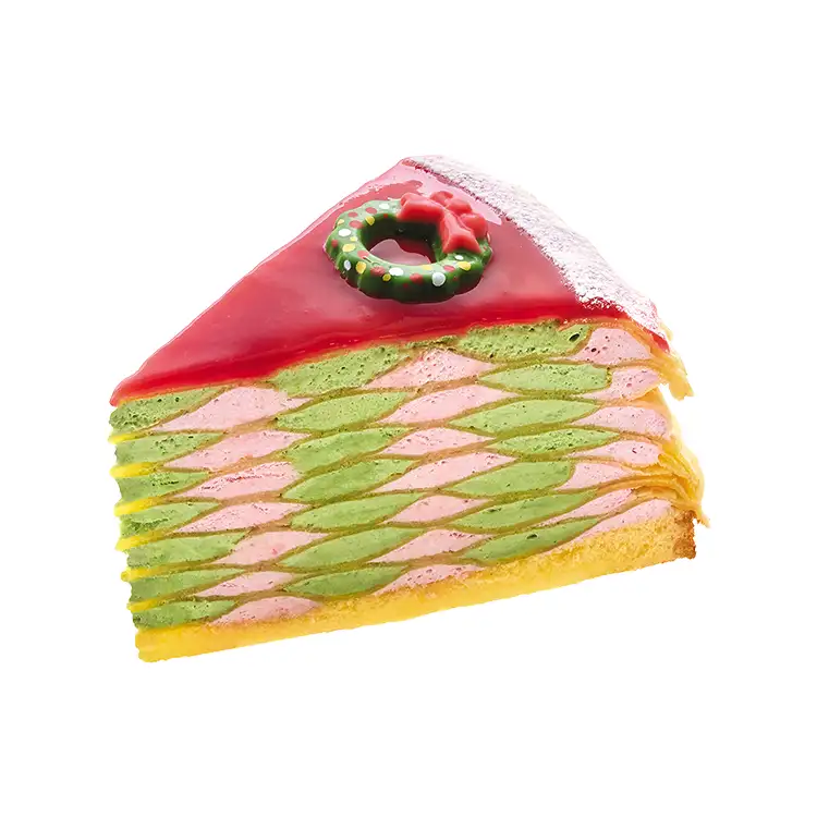 クリスマスベリーとピスタチオのダブルミルクレープ
