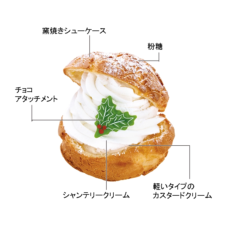 クリスマス窯焼きダブルシュークリーム | ミニケーキ（クリスマス