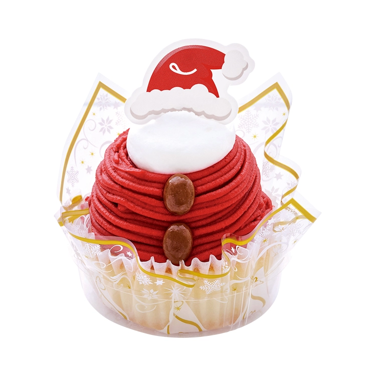 クリスマスサンタの苺モンブラン