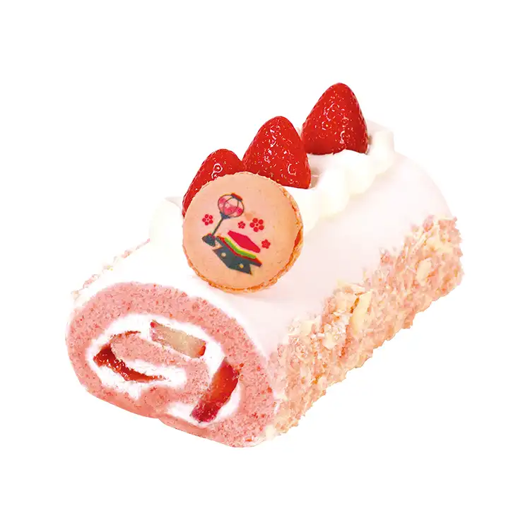 ひなまつり春めく苺のロールケーキ