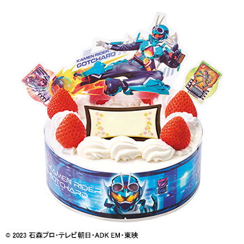 キャラデコパーティーケーキ 仮面ライダーガッチャード ショートケーキ（ピーチ＆アップル）