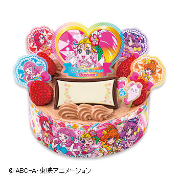 キャラデコパーティーケーキ トロピカル ジュ プリキュア チョコショートケーキ ピーチ アップル 洋菓子 ケーキ 洋菓子 株式会社不二家