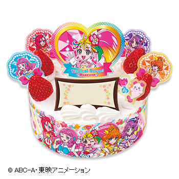 キャラデコパーティーケーキ トロピカル ジュ プリキュア ショートケーキ ピーチ アップル 洋菓子 ケーキ 洋菓子 株式会社不二家