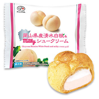 岡山県産清水白桃 ミルキーシュークリーム ケーキ 洋菓子 株式会社不二家 岡山県産清水白桃 ミルキーシュークリーム ケーキ 洋菓子 株式会社不二家