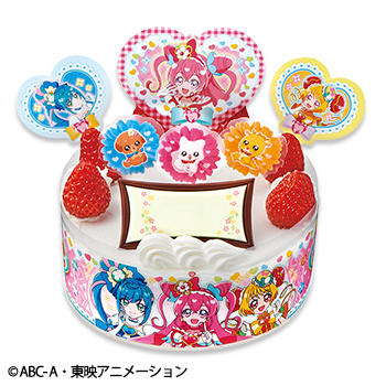 キャラデコパーティーケーキ デリシャスパーティ♡プリキュア ショートケーキ（ピーチ＆アップル）