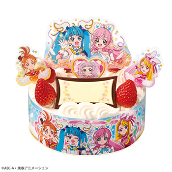 キャラデコパーティーケーキ ひろがるスカイ！プリキュア ショートケーキ（ピーチ＆アップル）