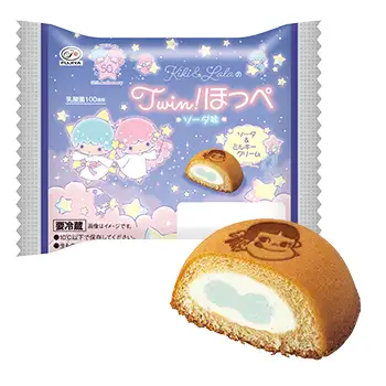 キキララのツインほっぺ（ソーダ＆ミルキークリーム）