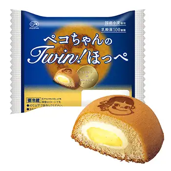 ペコちゃんのツインほっぺ（シャンテリー＆カスタードクリーム）