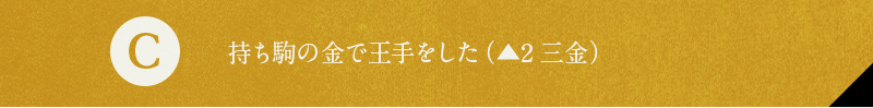 C 持ち駒の金で王手をした（▲2三金）