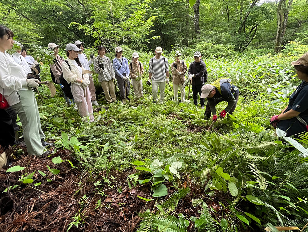 植樹の方法を教わります
