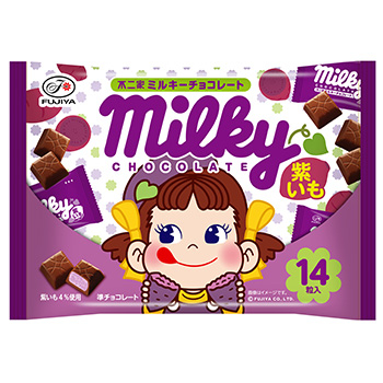 １４粒ミルキーチョコレート（紫いも）袋