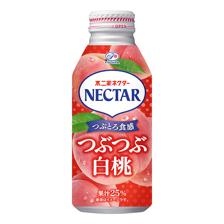 ネクターつぶつぶ白桃（380gボトル缶）