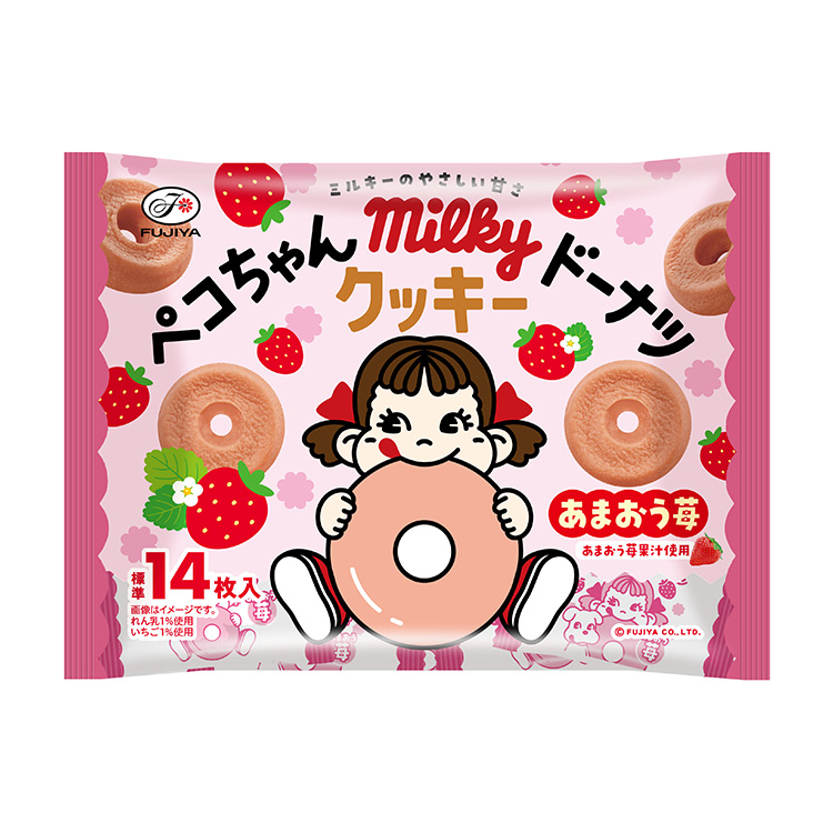 １６８ｇペコちゃんミルキードーナツクッキー（あまおう苺）
