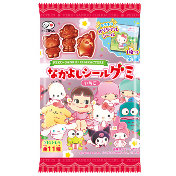 ６粒ペコ×サンリオキャラクターズなかよしシールグミ（いちご）