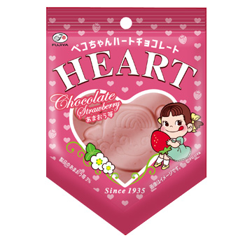 １枚ペコちゃんハートチョコレート（あまおう苺）
