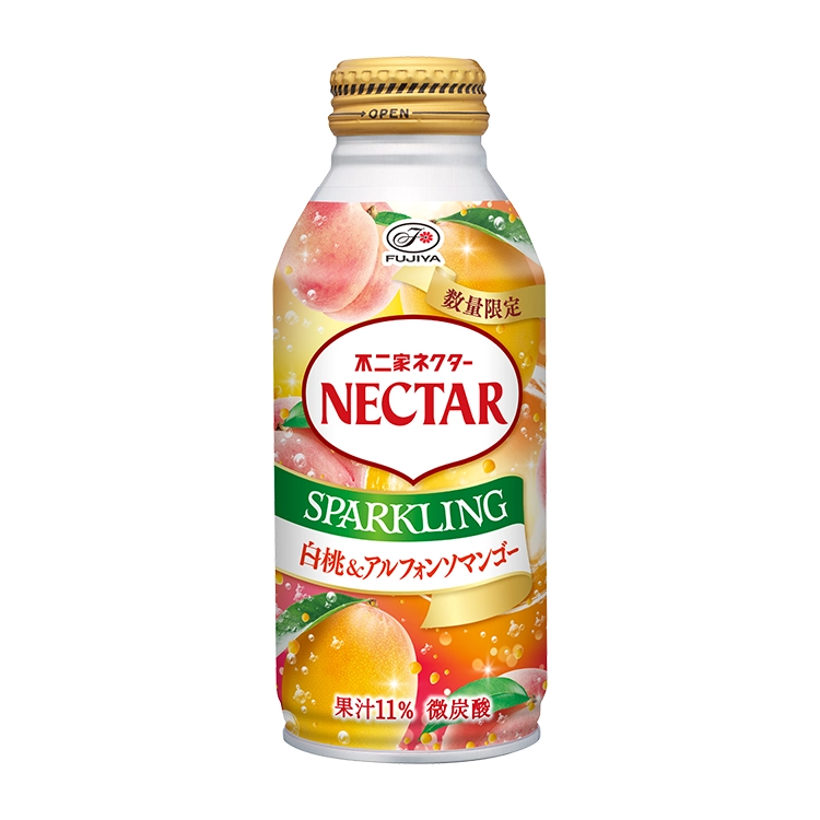ネクタースパークリング白桃＆アルフォンソマンゴー（380gボトル缶）